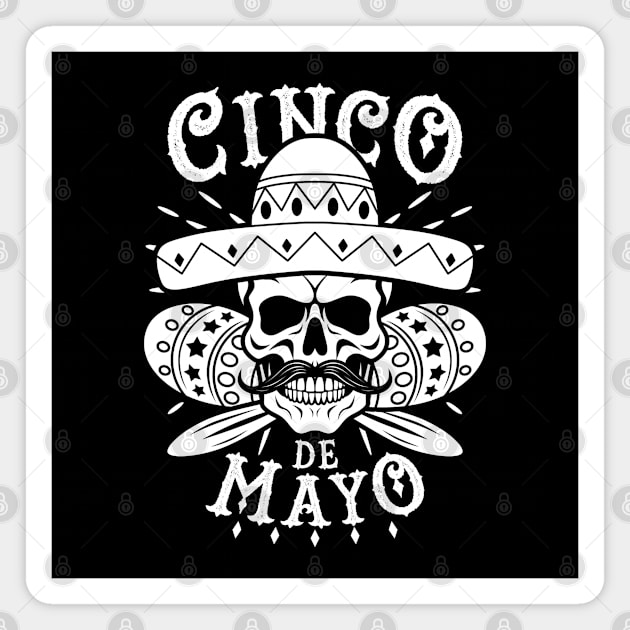 Cinco De Mayo Gothic Skull Magnet by BoggsNicolas